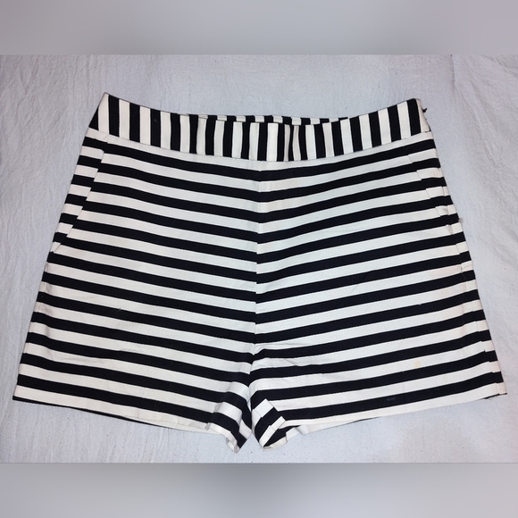 Elevate Your Summer Style with Black and White Striped Dress Shorts by Express - Picture 1 of 11